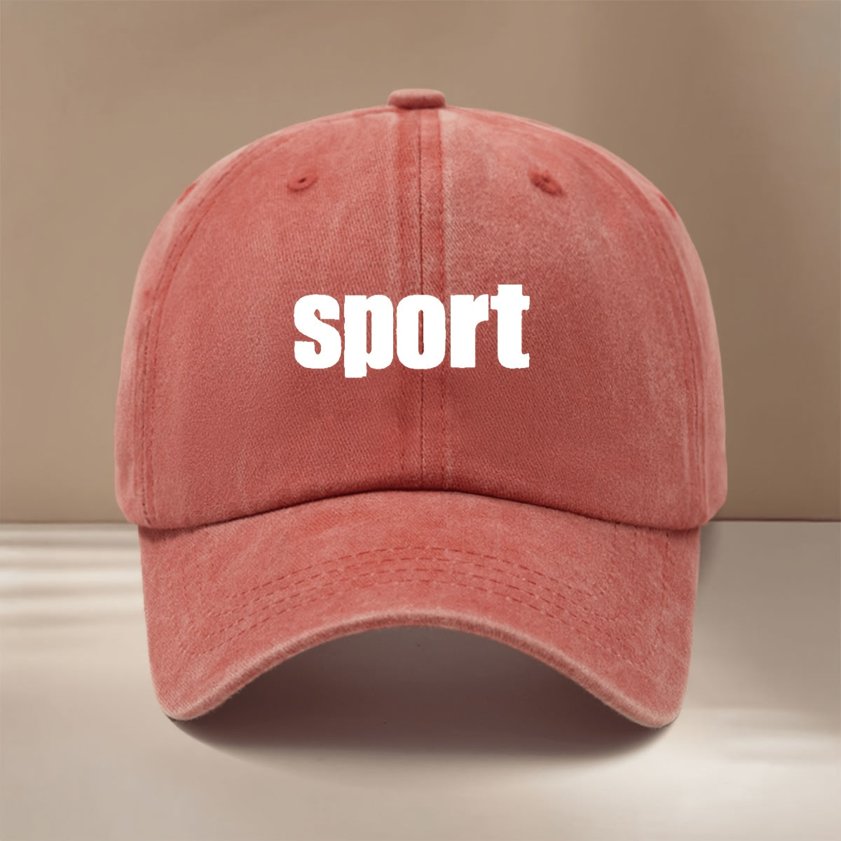 Baseball Cap with "sport" Text Graphic Print, Featuring a Relaxed and Simple Hip-hop Style. Unisex Trucker Hat Suitable for Vacations, Travel, Gatherings, and Camping. Comfortable and Lightweight Duckbill Cap with a Curved Brim That Slims the Face.