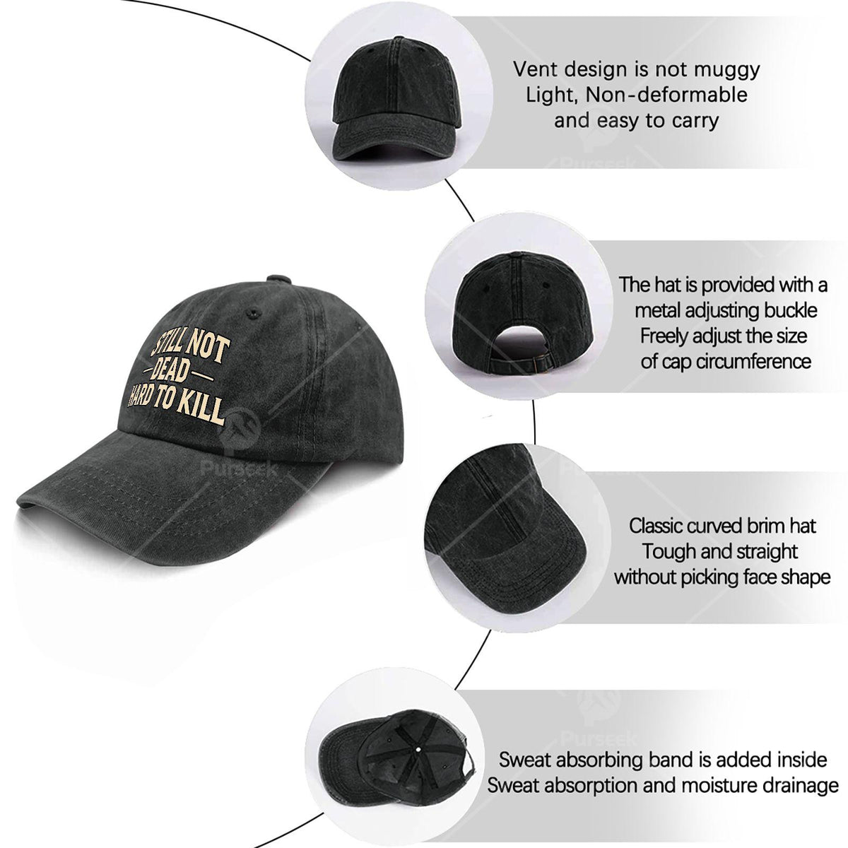 Still Not Dead Baseball Hat Unisex Fashion Washed Distressed Cap