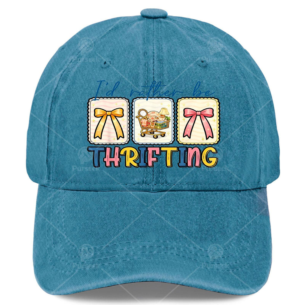 Thrifting Lover Vintage Coquette Bow Id Rather Be Thrifting Baseball Hat