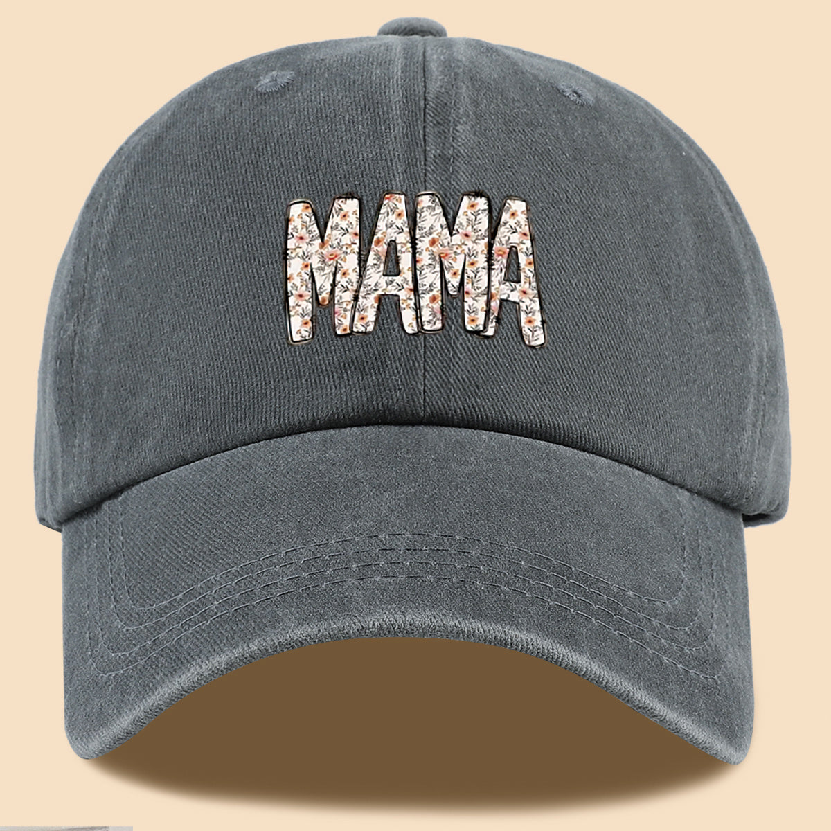 1pc 1pcs "Mom" Floral & Letter Print Baseball Cap Suitable for for Men & Women, Adjustable Duckbill Hat with Mom-Themed, Breathable Unisex Cap for Outdoor, Travel, Gifts for Mom, Birthdays, Casual Wear - Fashionable Duckbill Cap