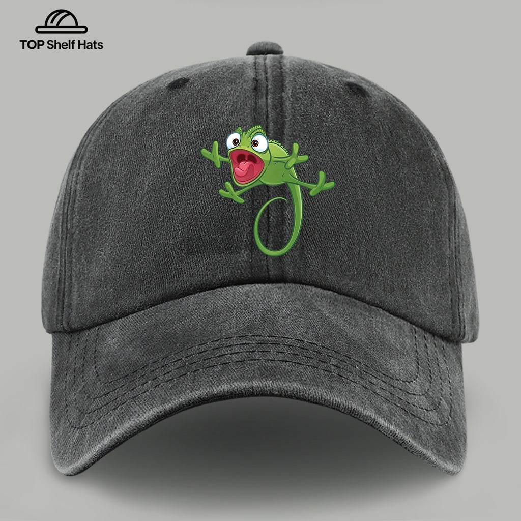 1pc Fun Cartoon Chameleon Pattern Printed Baseball Cap, Lightweight, Comfortable, and Breathable, Adjustable Size, An Excellent Valentine's Day Gift for Your Partner, Unisex Outdoor Wear and Casual Apparel Accessory, Mom and Dad's Beach Vacation