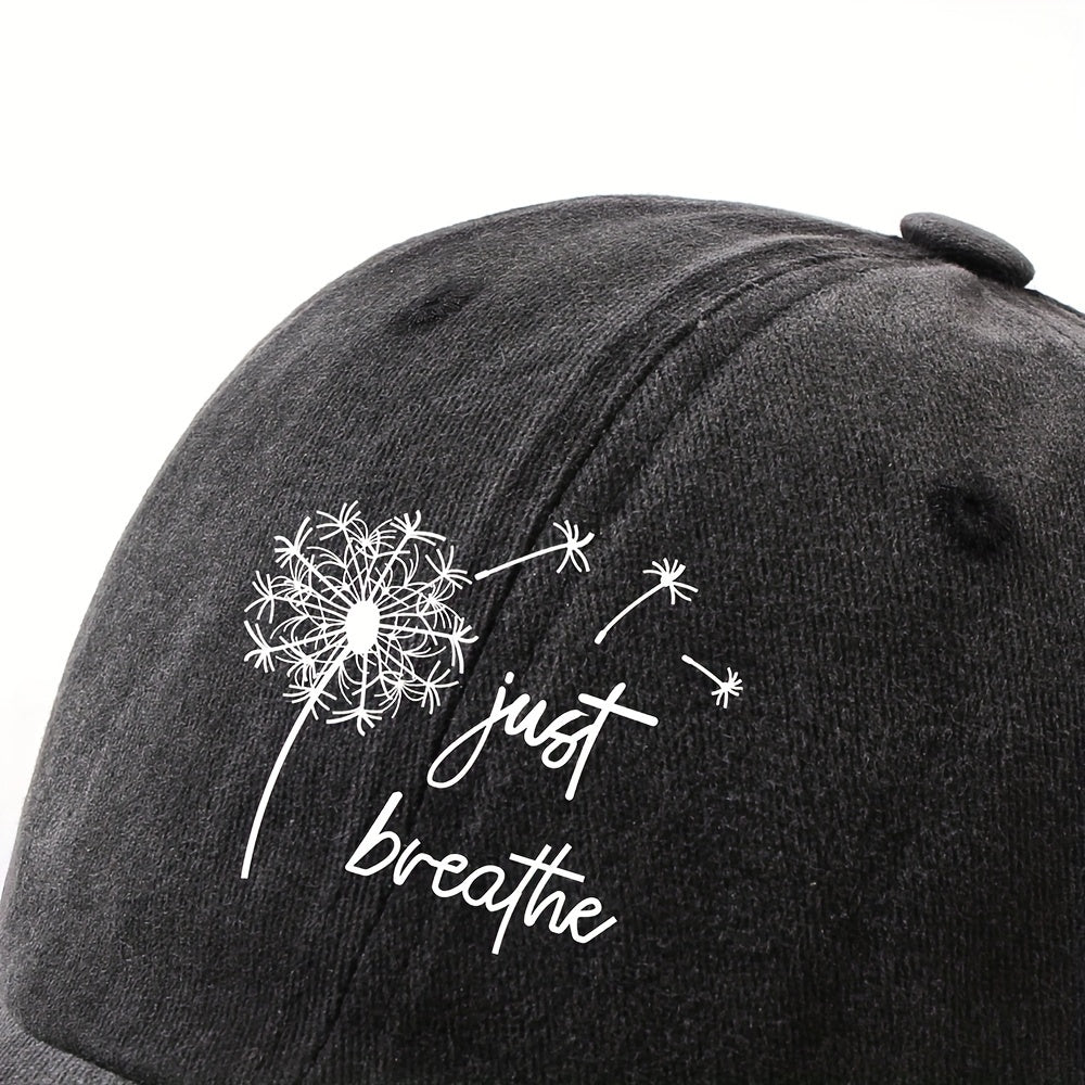 Unisex Retro Dandelion Print Baseball Cap with Curved Brim - Adjustable Dad Hat Suitable for Cycling, Outdoor & Casual Wear - Lightweight All-Season Round Cap (Metal Closure)