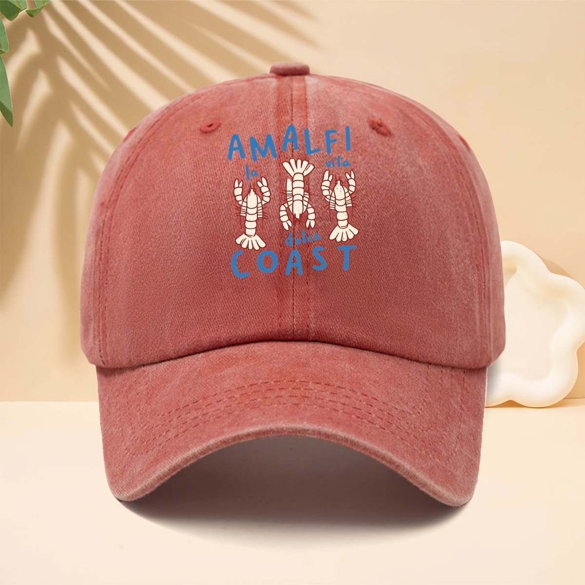 Men' & Women' Amalfi Coast Baseball Cap with La Vita Italian Design - Adjustable Duckbill Trucker Hat, Soft Top Suitable for Travel, Casual Outfits, Parties, Vacations - Unisex for All- Wear, Iconic Amalfi Coast Print