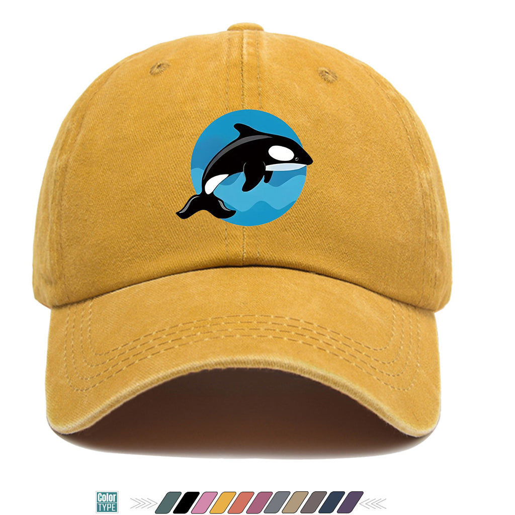 1pc Orca Leaping Over Waves Themed Printed Baseball Cap, Comfortable and Breathable Sun Hat, Stylish, , and Beautiful, Unisex Adjustable Baseball Cap, Casual Street Fashion Hat, Beach Vacation Sun Hat, Suitable for Outdoor Outings, Beach Parties