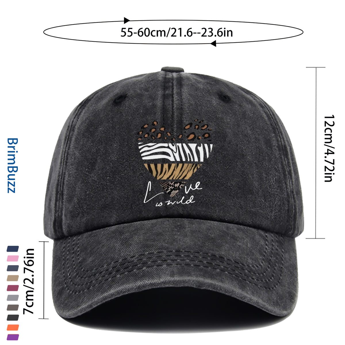 1 Elegant Leopard Print Heart Pattern Baseball Cap, Fashionable, Casual And Stylish Printed Golf Cap, Perfect for Spring And Summer Holidays, Decorative Hat, Comfortable And Lightweight Headwear, Adjustable Buckle, Dad Hat