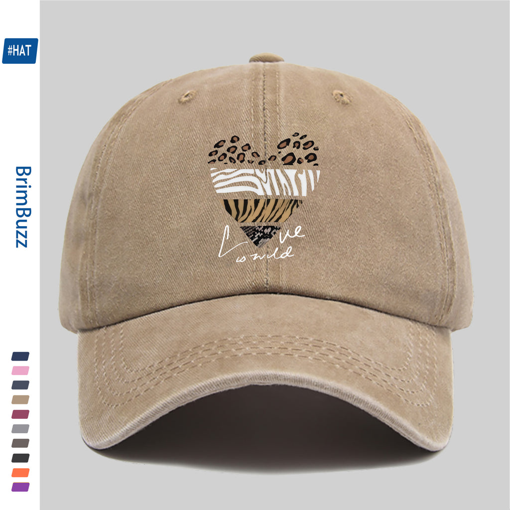 1 Elegant Leopard Print Heart Pattern Baseball Cap, Fashionable, Casual And Stylish Printed Golf Cap, Perfect for Spring And Summer Holidays, Decorative Hat, Comfortable And Lightweight Headwear, Adjustable Buckle, Dad Hat