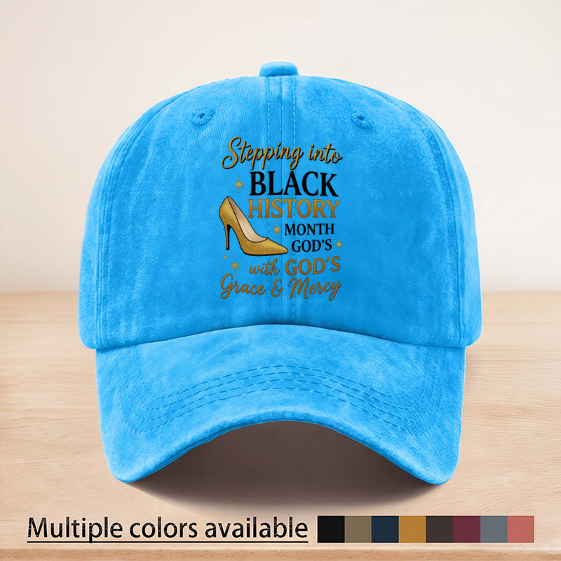 Casual Style Black History Month God's Grace and Mercy Printed Baseball Cap, Adjustable Strap, June 16th Memorial Day Baseball Cap, Suitable for All Seasons, Lightweight and Breathable, Sun, Essential for Outdoor Sports, Fishing, Picnics,