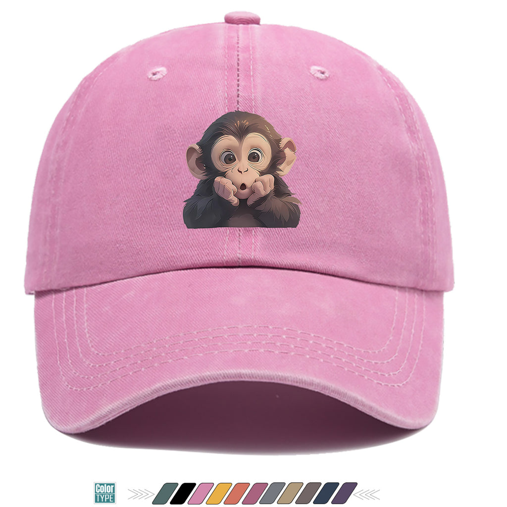 1pc Chimpanzee Print Baseball Cap Suitable for Men & Women, Adjustable Unisex Hat with Chimpanzee Face, Breathable for Streetwear, Hip-Hop, Music Festivals, Skateboarding - Trendy, Daily Commute & Outfits