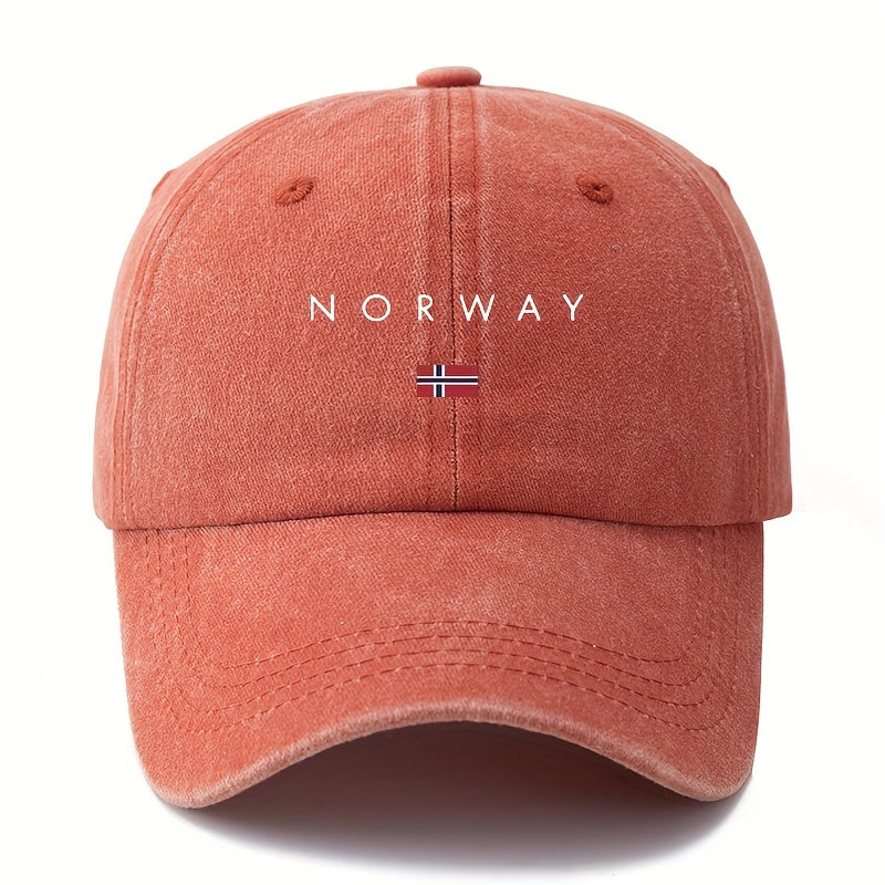 MAKEFGE Unisex Norway Flag Trucker Hat - Norwegian National Colors (White, Red, Blue) with Norway Map Outline & Flag Emblem, Lightweight Washed Cap for Men & Women, Outdoor, Travel, Camping, Casual Wear, Parties - Durable Norwegian Pride