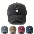 Unisex, Fashionable And Versatile Astronaut Print Baseball Cap, Classic Retro Washed Outdoor Lightweight Curved Brim Cap, Trucker Baseball Cap, Suitable for Outdoor Vacations, Travel, Camping, And Other Leisure Occasions