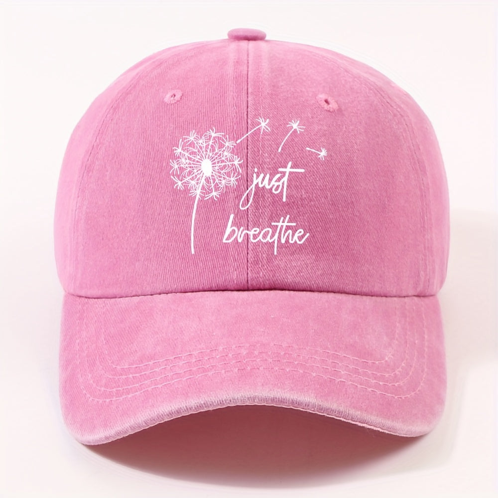 Unisex Retro Dandelion Print Baseball Cap with Curved Brim - Adjustable Dad Hat Suitable for Cycling, Outdoor & Casual Wear - Lightweight All-Season Round Cap (Metal Closure)