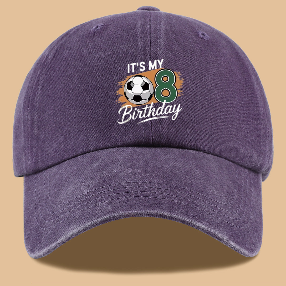 1pc Soccer-Themed Fun Number "8" Design Printed Baseball Cap, Comfortable and Breathable Sun Hat, Stylish and Simple, Unisex Baseball Cap with Adjustable Size, Trucker Hat, Beach Vacation Hat, Suitable for Outdoor Fishing, Cycling, Camping