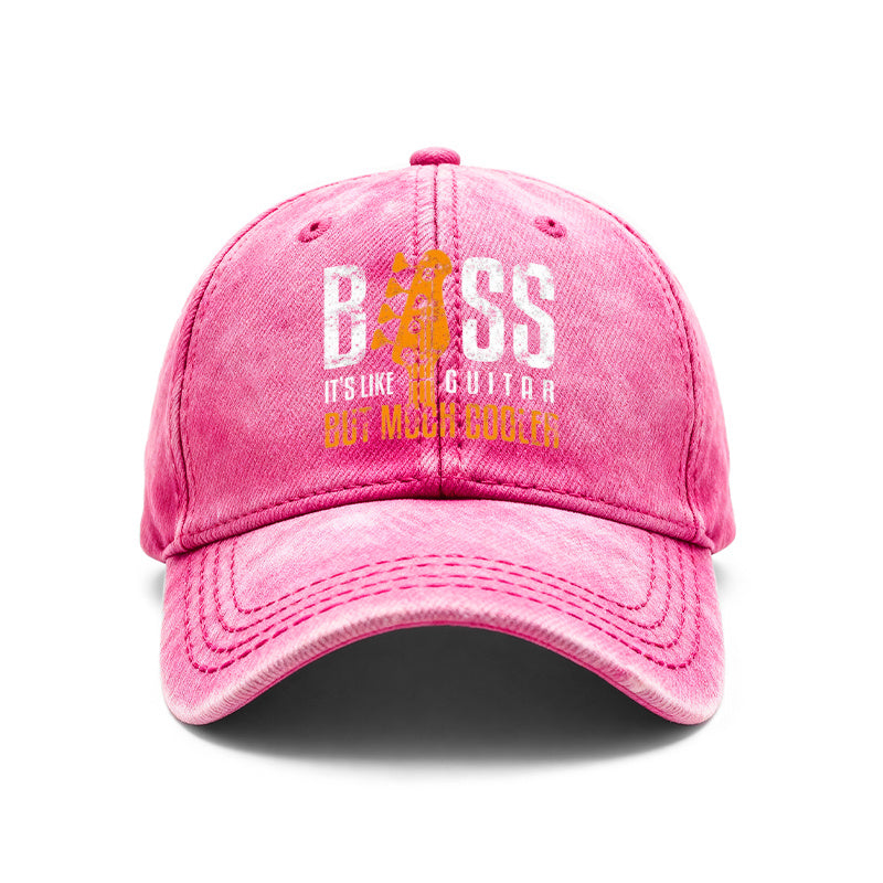 1pc Retro Distressed Unisex Baseball Caps, Bass Guitar It'S Similar to Guitar But Way Cooler Design Print, Adjustable, Ideal for Outdoor Activities And Casual Attire, Gifts for Both Men And Women, Friends