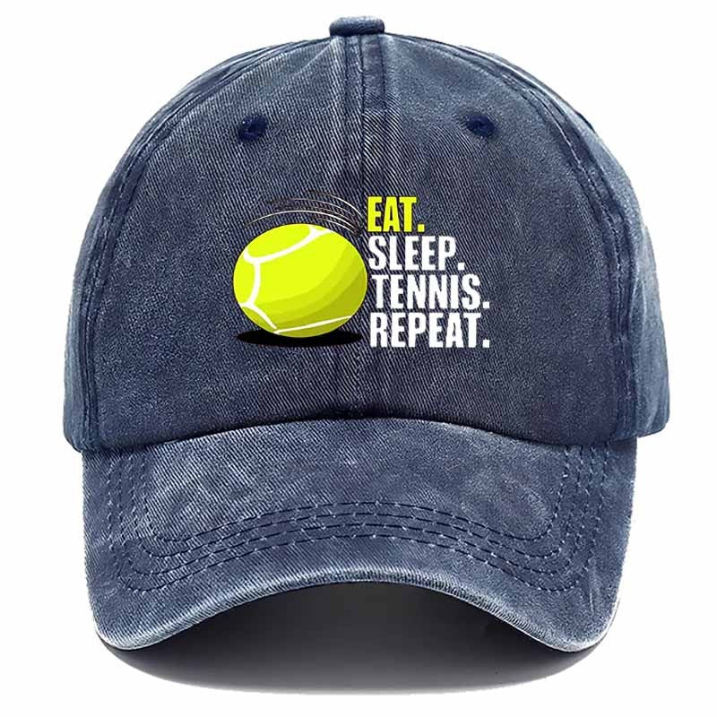 A Sporty Baseball Cap Featuring a Tennis Design That Showcases Enthusiasm, Perfect for Outdoor Activities