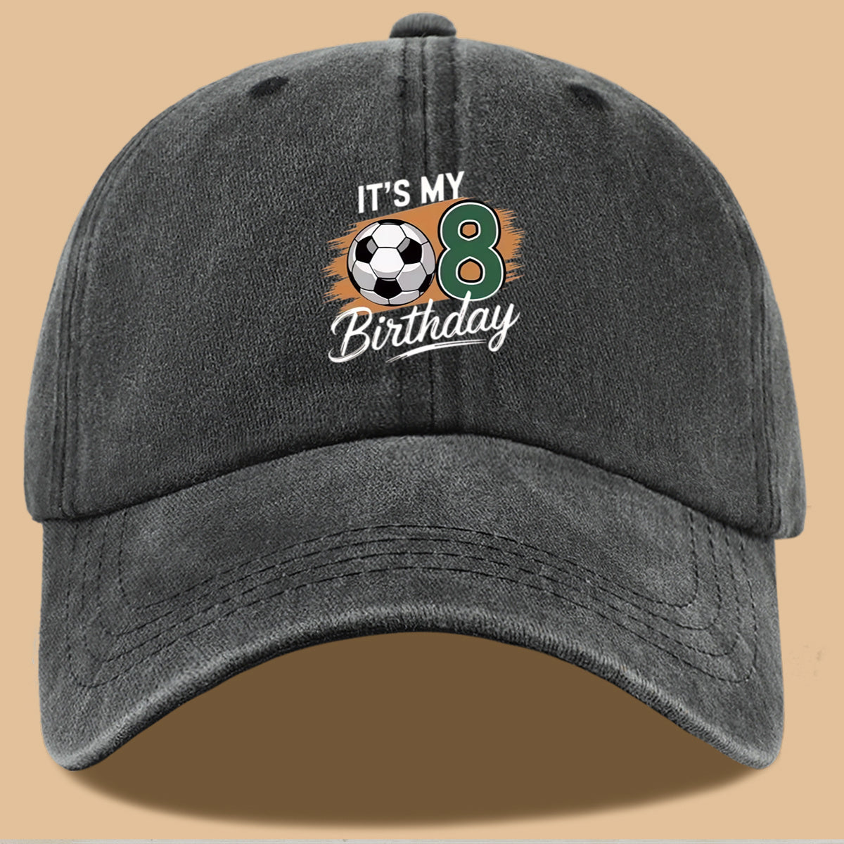 1pc Soccer-Themed Fun Number "8" Design Printed Baseball Cap, Comfortable and Breathable Sun Hat, Stylish and Simple, Unisex Baseball Cap with Adjustable Size, Trucker Hat, Beach Vacation Hat, Suitable for Outdoor Fishing, Cycling, Camping