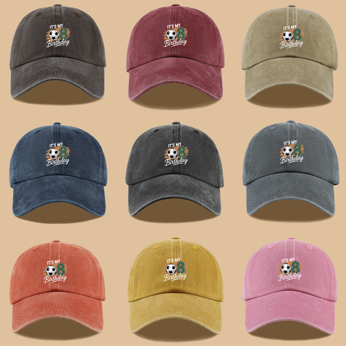 1pc Soccer-Themed Fun Number "8" Design Printed Baseball Cap, Comfortable and Breathable Sun Hat, Stylish and Simple, Unisex Baseball Cap with Adjustable Size, Trucker Hat, Beach Vacation Hat, Suitable for Outdoor Fishing, Cycling, Camping