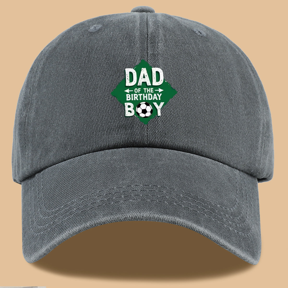 1pc Soccer Theme "DAD OF THE BIRTHDAY BOY" Print Baseball Cap Comfortable Breathable Sun Hat Fashionable Beautiful Men'S Casual Baseball Cap Adjustable Size Dad Activity Hat Outdoor Sun Visor Hat Suitable for Birthday Parties, Friend Gatherings