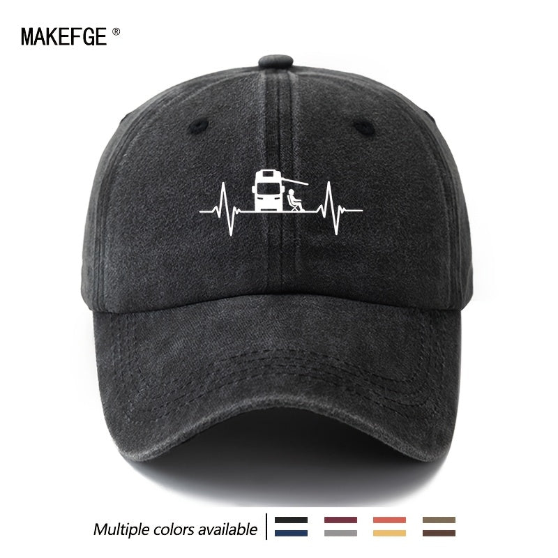 A Stylish And Versatile Printed Baseball Cap Suitable for Both Men And Women, Featuring a Classic Retro Washed Design. This Lightweight Outdoor Cap Is Perfect for Truck Drivers And Is Ideal for Casual Occasions Such As Outdoor Vacations, Camping