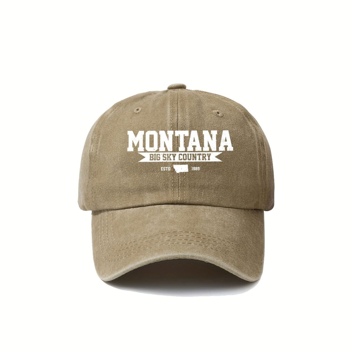Montana Travel Inspired Big Sky Country Text Design Summer Breathable Universal Trucker Hat Men's Outdoor Fishing Sun Hat Women's Sports Running Printed Baseball Cap Trendy