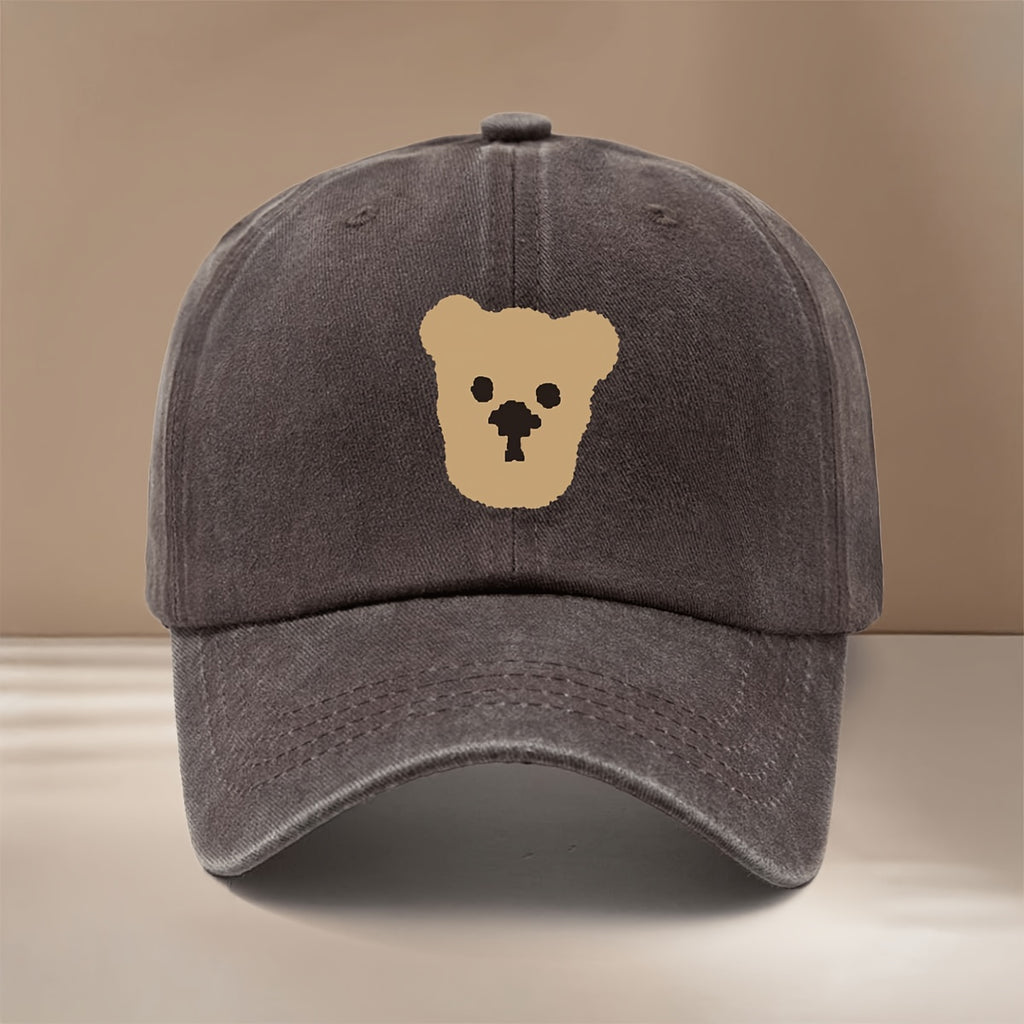 This Is a Baseball Cap with a Pixelated Bear Print, Featuring a Comfortable, Simple, and Adjustable Design. It's a Unisex Casual Hat with a , Lightweight Duckbill Brim. Suitable for Outdoor Sports, Dinners, Camping, and Trendy Fashion