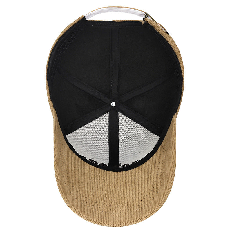 New Corduroy Hats for Autumn And Winter, Thickened And Warm, Suitable for Both Men And Women, Designed to Make The Face Look Smaller
