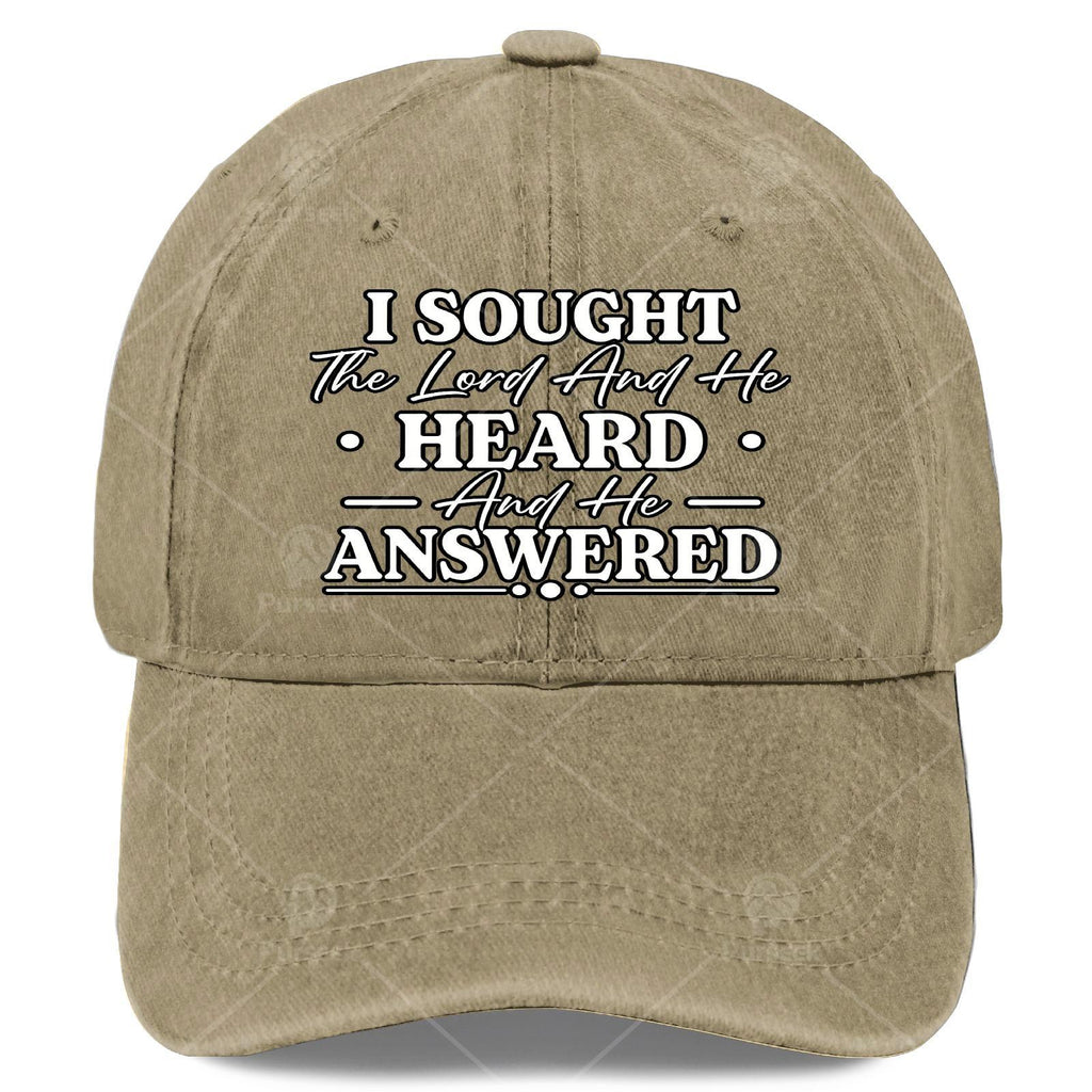 I Sought The Lord and He Heard and He Answered Christian God Baseball Hat