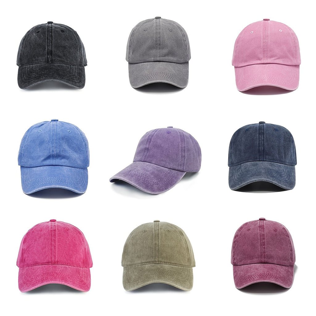 Halloween Retro Washed Cap for Men And Women, Cute Ghost And Pumpkin Pattern, Adjustable, Fashionable Street Casual Baseball Cap