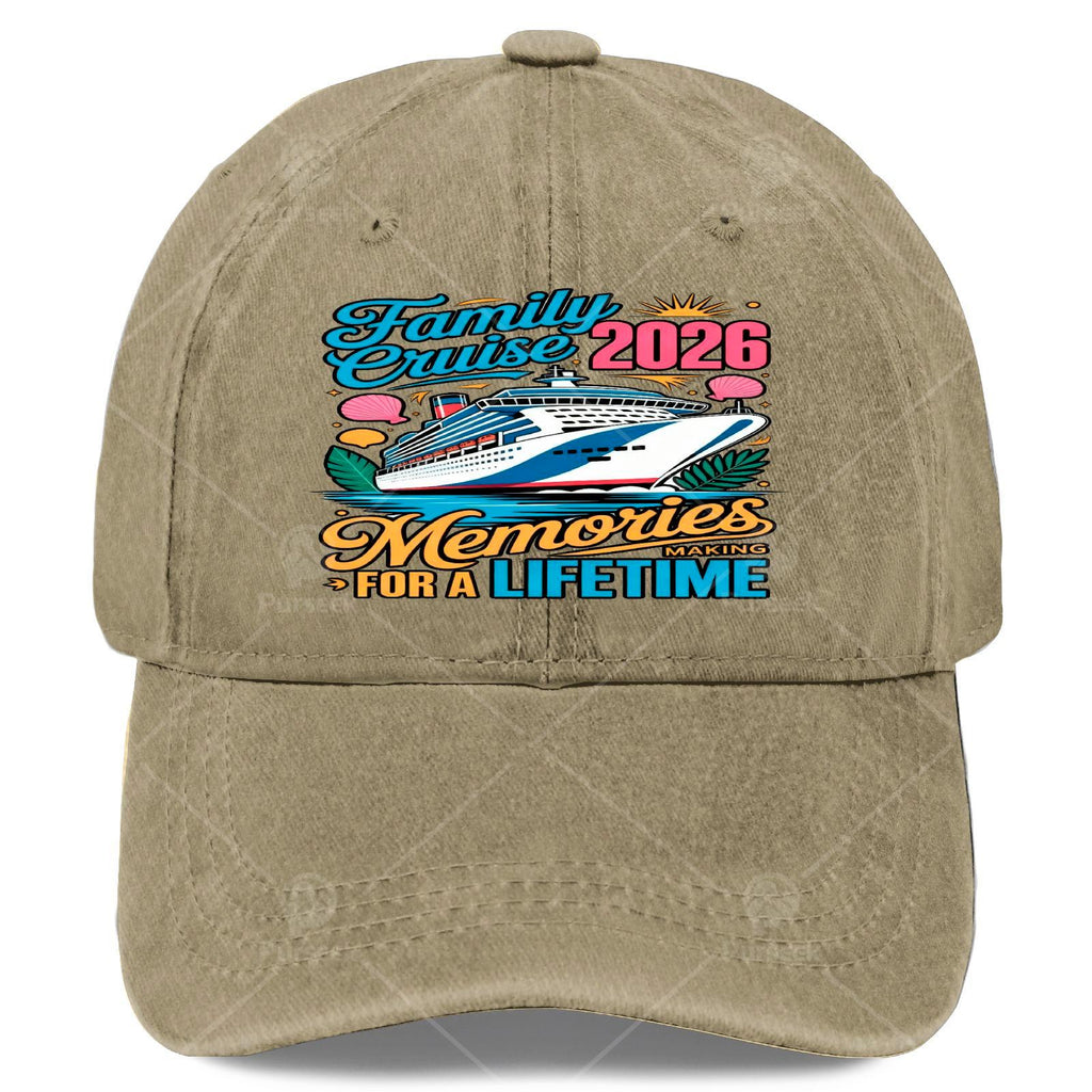 Unisex Funny Washed Baseball for Family Cruise Vacation Memories 2026