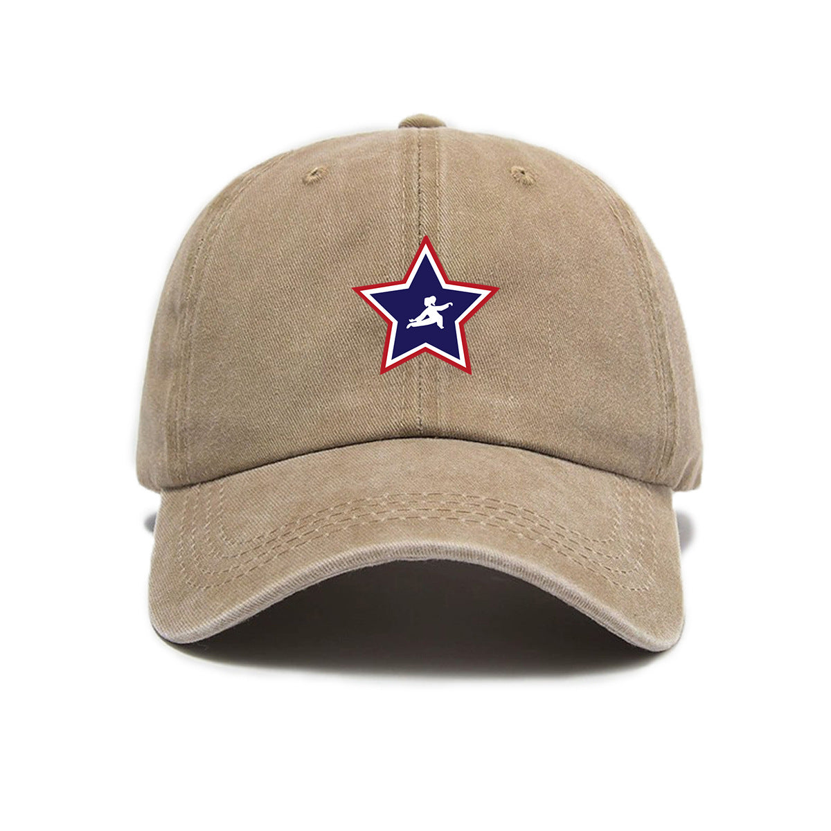 1 Washed Distressed Printed Baseball Cap for Adults, Versatile Five-Pointed Star Print Washed Distressed Soft Top Sun Baseball Cap, Unisex Fashion Baseball Cap