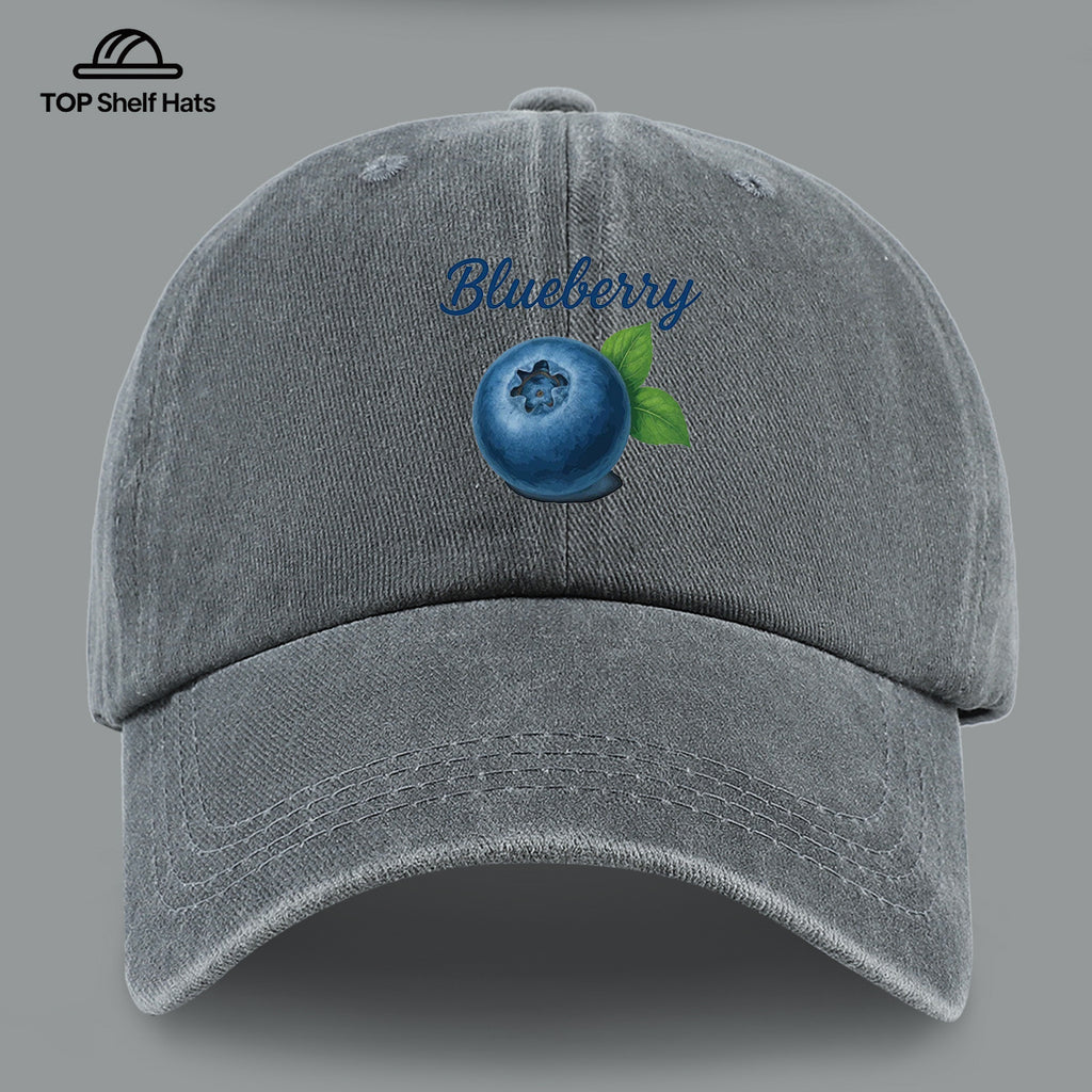 1pc Blueberry-Themed Realistic Fruit Print Baseball Cap, Comfortable And Breathable Sun Hat, Fashionable Easy And Aesthetic Unisex Baseball Cap, Adjustable Size, Trucker Cap, Beach Vacation Hat, Suitable for Outdoor Picnics, Camping, Shopping