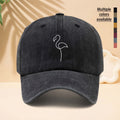 Baseball Cap with Line Flamingo Pattern, American Retro Minimalist Literary Street Style Adjustable Unisex Casual Hat, All-Season Bending Brim Hat for Walking, Parties, Shopping, Dates, And Parties, Hip-Hop Hat with Soft Top Design