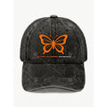 Orange Butterfly Multiple Sclerosis Awareness Hat for Men Women Vintage Style Casual Streetwear Anniversary Gift