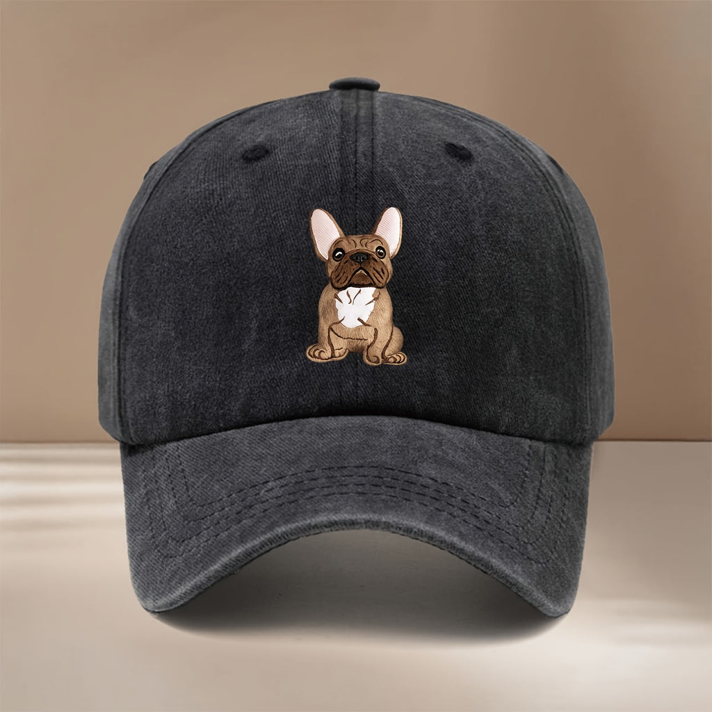 This Is a French Bulldog Pattern Printed Baseball Cap, Easy Lightweight Adjustable Size 6-Panel Hat Unisex Individual Comfortable Duckbill Cap Outdoor Sports Dining Camping Matching Trendy Fashion Curved Brim Hat Sports Event Cheerleading Matching S