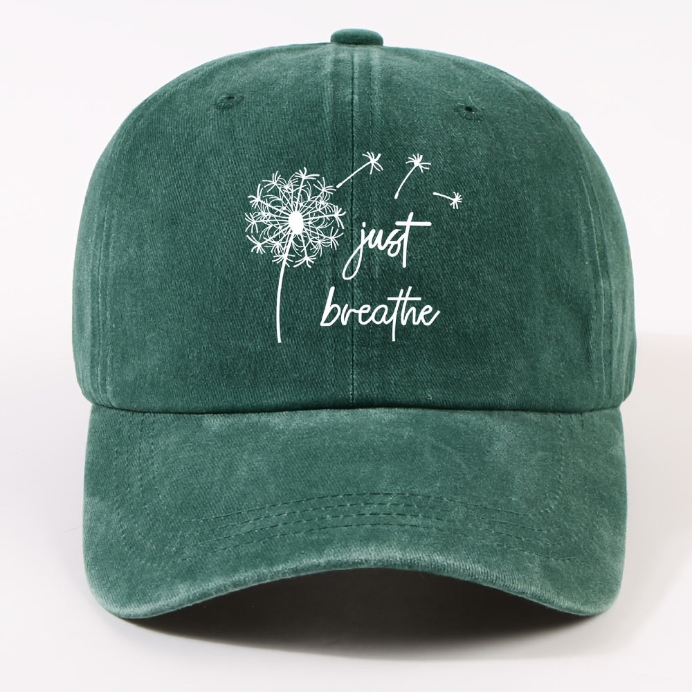 Unisex Retro Dandelion Print Baseball Cap with Curved Brim - Adjustable Dad Hat Suitable for Cycling, Outdoor & Casual Wear - Lightweight All-Season Round Cap (Metal Closure)