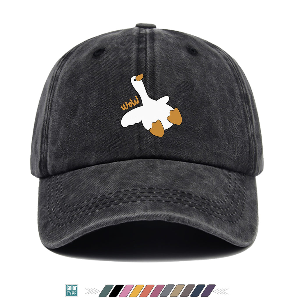 1pc Adorable White Goose Print Baseball Cap Suitable for Men & Women, Breathable Adjustable Snapback Hat with Goose, Unisex Casual Cap for Daily Wear, Picnic, Camping, Amusement Parks - Fun Gift for Goose Lovers, Birthday Present