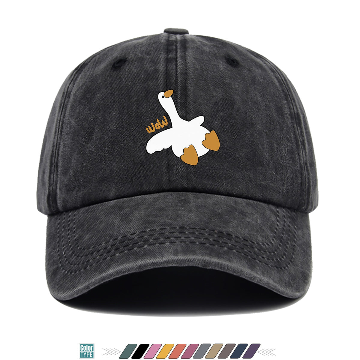 1pc Adorable White Goose Print Baseball Cap Suitable for Men & Women, Breathable Adjustable Snapback Hat with Goose, Unisex Casual Cap for Daily Wear, Picnic, Camping, Amusement Parks - Fun Gift for Goose Lovers, Birthday Present