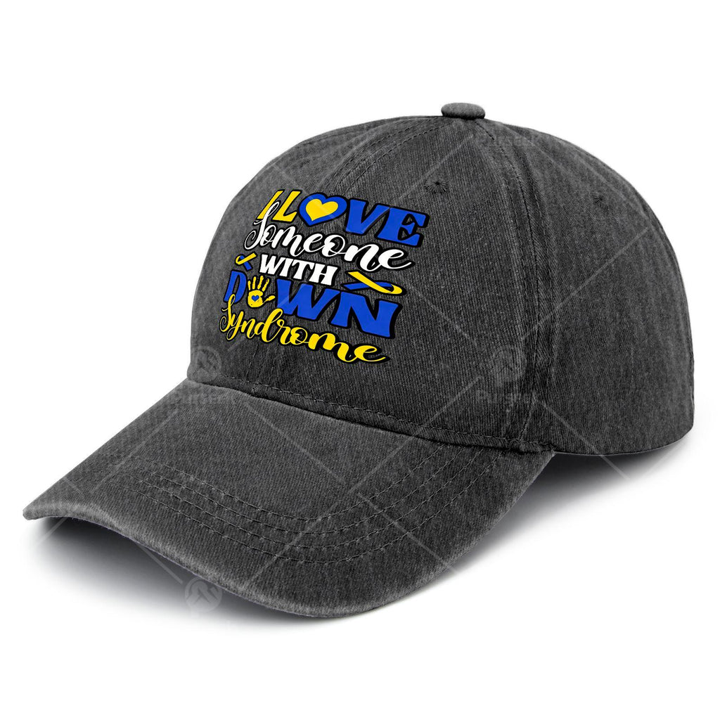 Unisex Baseball Featuring a Blue And Yellow Ribbon for Down Syndrome Awareness