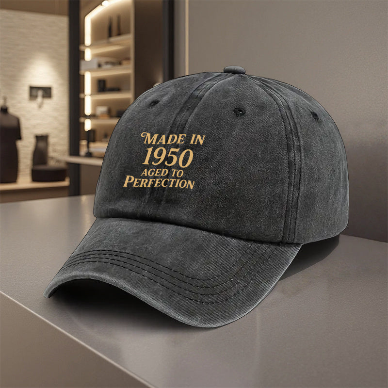 1pc Men's Vintage 1950 Retro Baseball Cap - Adjustable Trucker Hat Suitable for Outdoor Sports, Golf, Casual Wear, Lightweight Polyester with Printed Design, Aged to Perfection for Decades, for Office, for, for Trucking