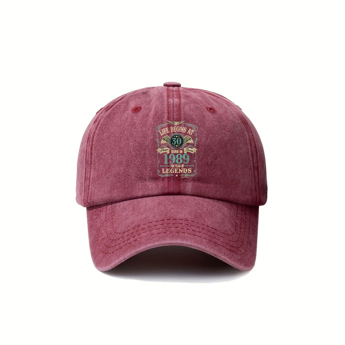 Life Begins at 30 1989 The Year of Legends Design with a Colorful Pattern Easy Unisex Printed Baseball Cap, Breathable, Universal, Sun, with Buckle, Suitable for Spring And Summer Golf And Sun