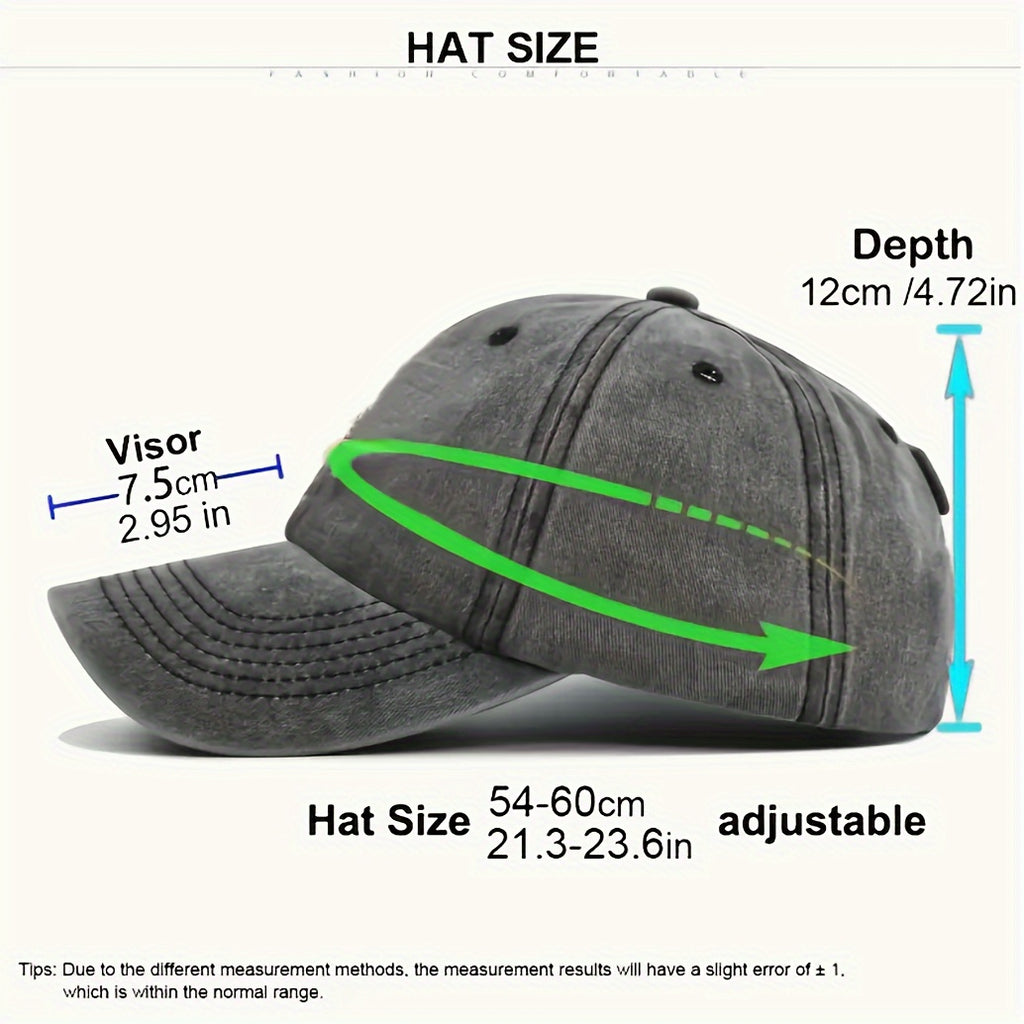 Baseball Cap Printed Washed Distressed Dad Hat Lightweight Solid Color Adjustable Sun Hat for Men And Women