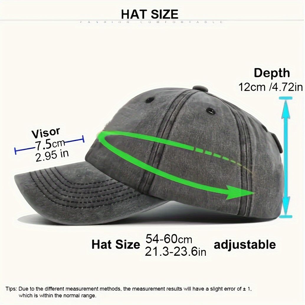 Baseball Cap Printed Washed Distressed Dad Hat Lightweight Solid Color Adjustable Sun Hat for Men And Women