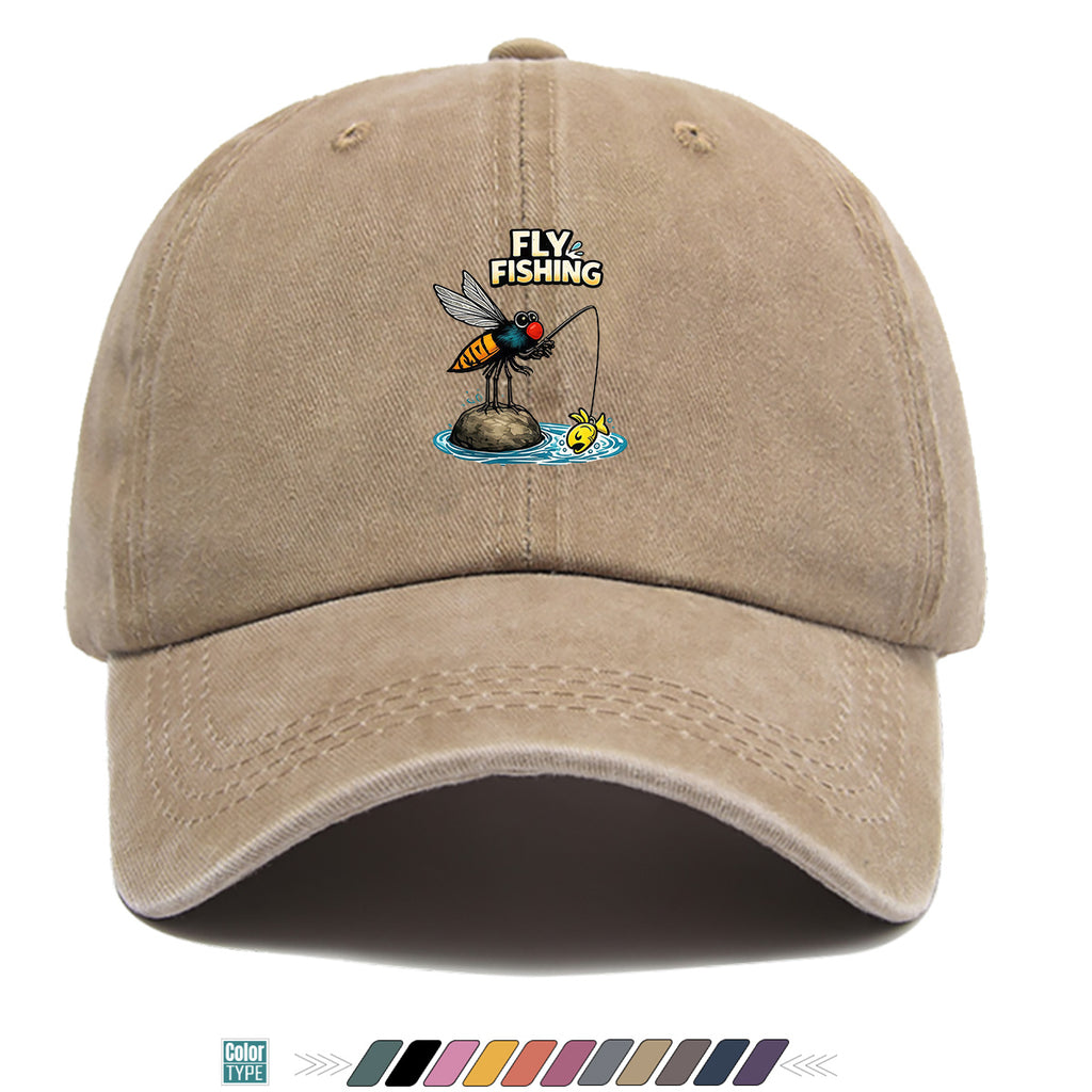 1pc Fun Insect Fishing Print Baseball Cap, Trendy Cartoon Pattern, Comfortable and Breathable Sun Hat, Stylish and  Unisex Design, Adjustable Size, Casual Streetwear Hat, Outdoor Fishing Hat, Travel and Vacation Hat, Versatile for Daily Outings