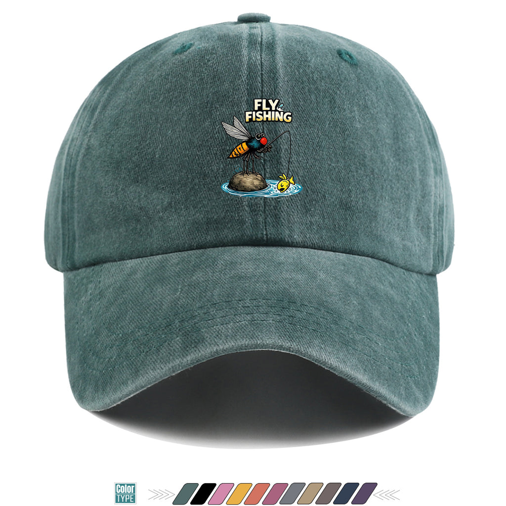 1pc Fun Insect Fishing Print Baseball Cap, Trendy Cartoon Pattern, Comfortable and Breathable Sun Hat, Stylish and  Unisex Design, Adjustable Size, Casual Streetwear Hat, Outdoor Fishing Hat, Travel and Vacation Hat, Versatile for Daily Outings