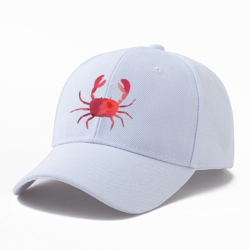 Unisex, Fashionable And Versatile Baseball Cap with Crab Print, Classic Lightweight Outdoor Cap, Suitable for Outdoor Vacations, Travel, Camping, And Other Leisure Occasions. It'S Also a Great Choice for Everyday Wear As a Casual Cap