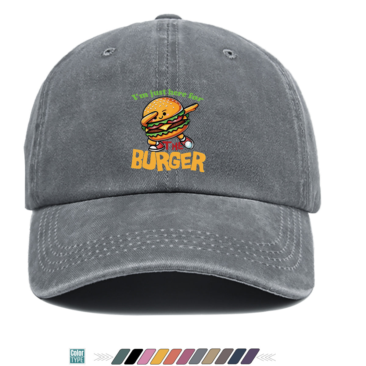 1pc 1pcs Hamburger Print Baseball Cap & Duckbill Hat Suitable for Outdoor Picnics, Travel, Parties, Daily Wear - Adjustable Unisex Breathable Sun Hat with Burger, Fun Gift for Men & Women, Creative Birthday Present for Hamburger Lovers