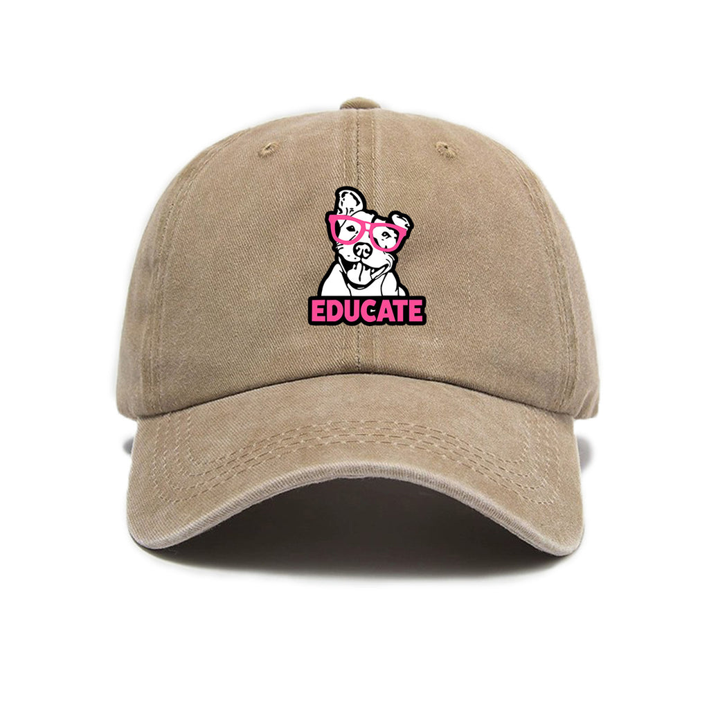 1 Washed Distressed Printed Baseball Cap for Adults, Trendy Hip-Hop Versatile Puppy Print Washed Distressed Soft Top Sun Baseball Cap, Unisex Baseball Cap