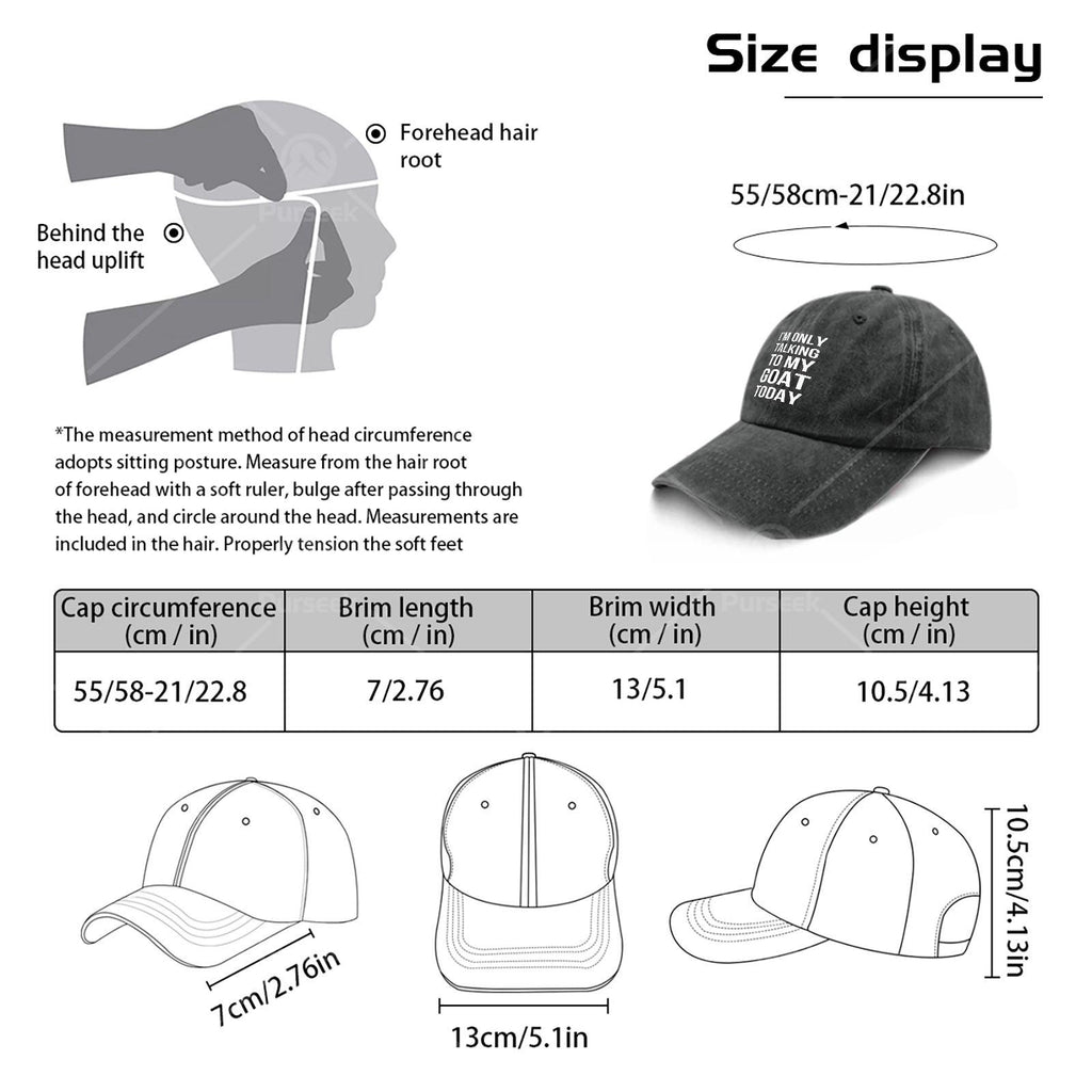 Im Solely Talking to My Goat Today Baseball Hat Unisex Classic Washed Distressed