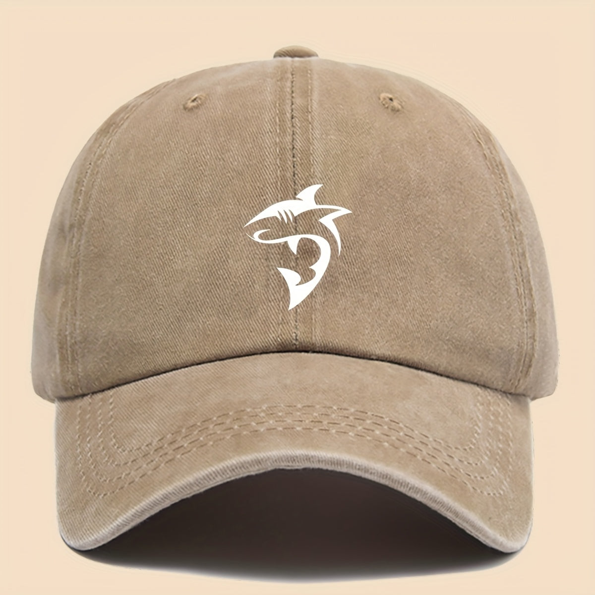 1 Unisex Ocean-themed Baseball Cap with White Shark Print - Breathable Adjustable Dad Hat for Skateboarding, Hiking, Fishing | Stylish Couple's Outdoor Accessory, Perfect Gift for Birthdays, Christmas, Halloween, Thanksgiving | Black Casual Hat |