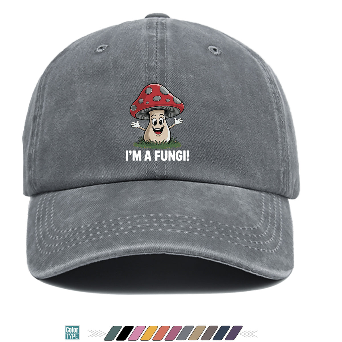 1pc Cartoon Mushroom Joyful Face Print Baseball Cap, Cute Red Mushroom with Gray Dots Hat, Comfortable and Breathable Sun Hat, Stylish, Fun, and Unique, Unisex Adjustable Baseball Cap, Casual Hat, Couple's Outing Hat, Suitable for Daily Shopping