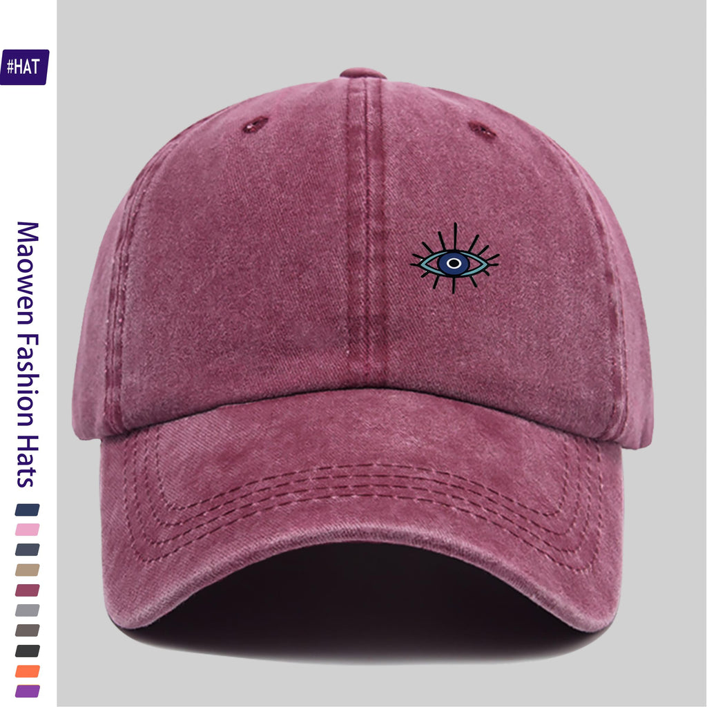 1pc Vintage Washed Distressed Trucker Dad Hat - Adjustable Snapback Baseball Cap with Fun Eye Print, Lightweight Breathable Suitable for Outdoor Fishing Hunting Driving, Unisex Gift for Men & Women, Machine Washable for and -the-